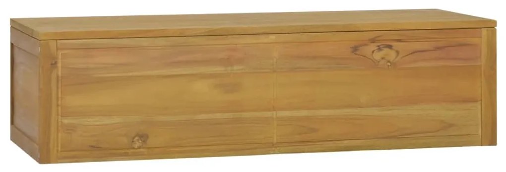 Dulap de baie suspendat, 110x45x30 cm, lemn masiv de tec