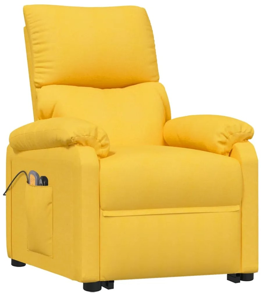 3126032 vidaXL Fotoliu de masaj cu ridicare, galben, material textil