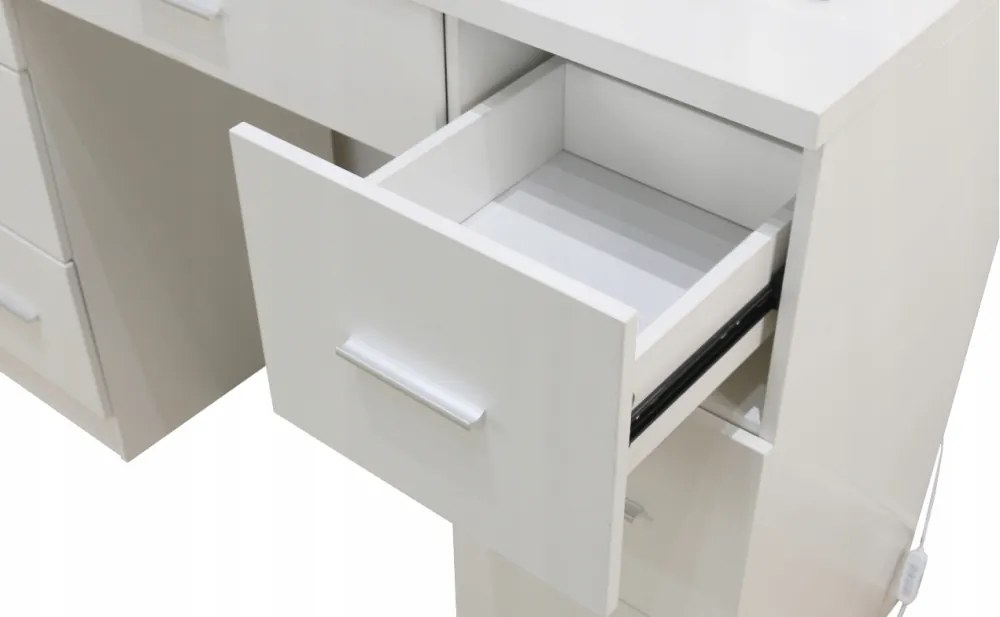 Masă de toaletă mare albă cu iluminare 80 x 40 x 110cm