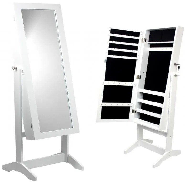 Brandy 03 Dulap de bijuterii cu oglinda + rafturi 8119 alb