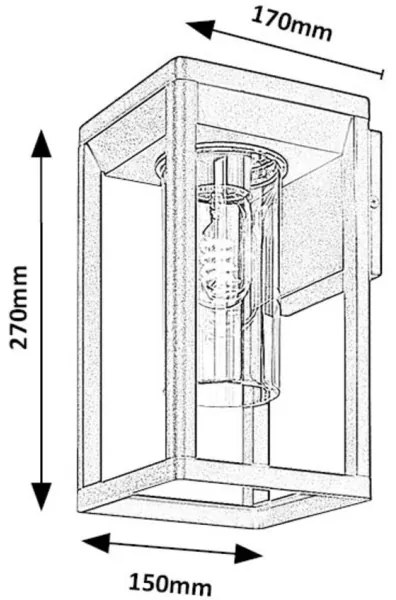 Aplică de exterior Rabalux 77085 ZERNEST 1xE27/15W/230V IP54 negru
