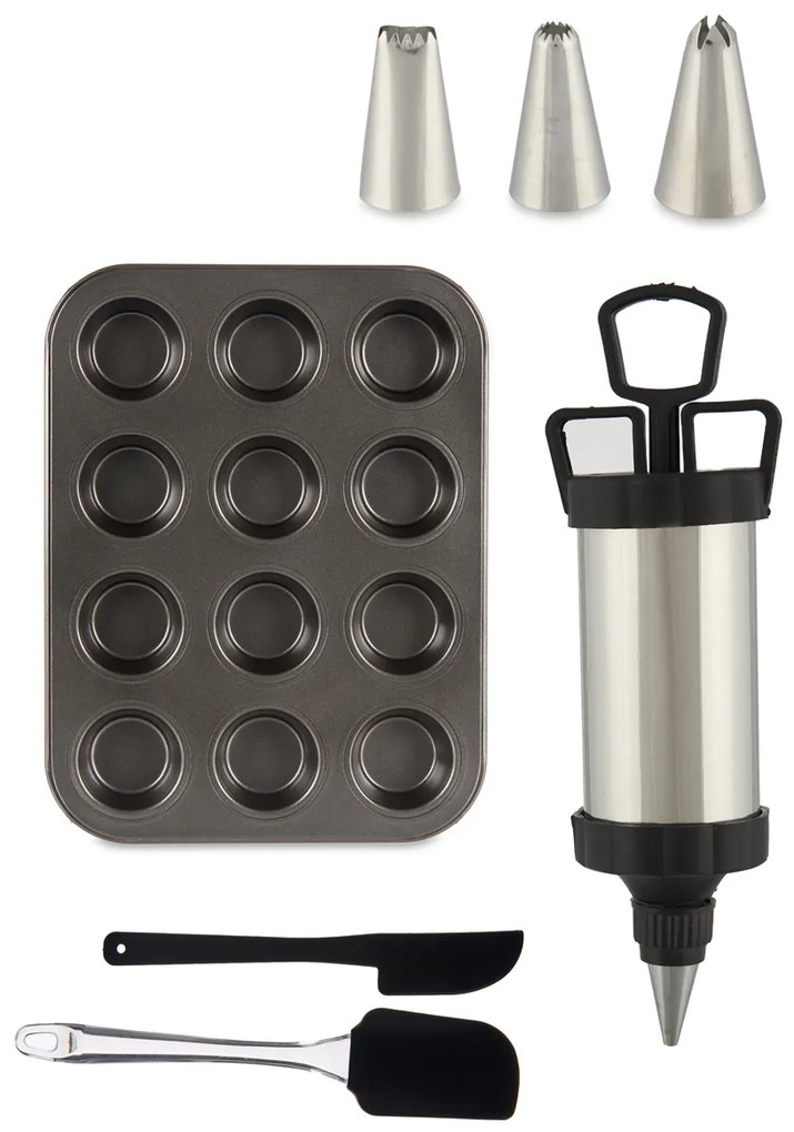 Forma de copt pentru briose cu accesorii pentru decorare