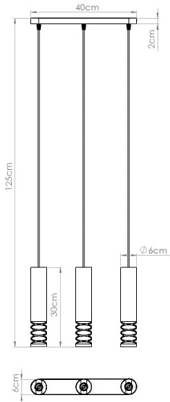 Lustră pe cablu Sollux SL.1688 LAMI 3xGU10/10W/230V alb