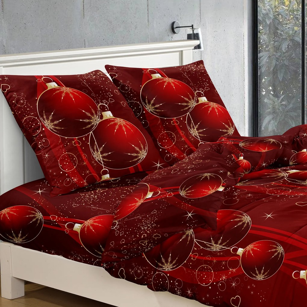 Lenjerie de pat din microfibra Culoare rosu, KORISTE Dimensiune lenjerie de pat: 2 buc 70 x 80 cm | 160 x 200 cm