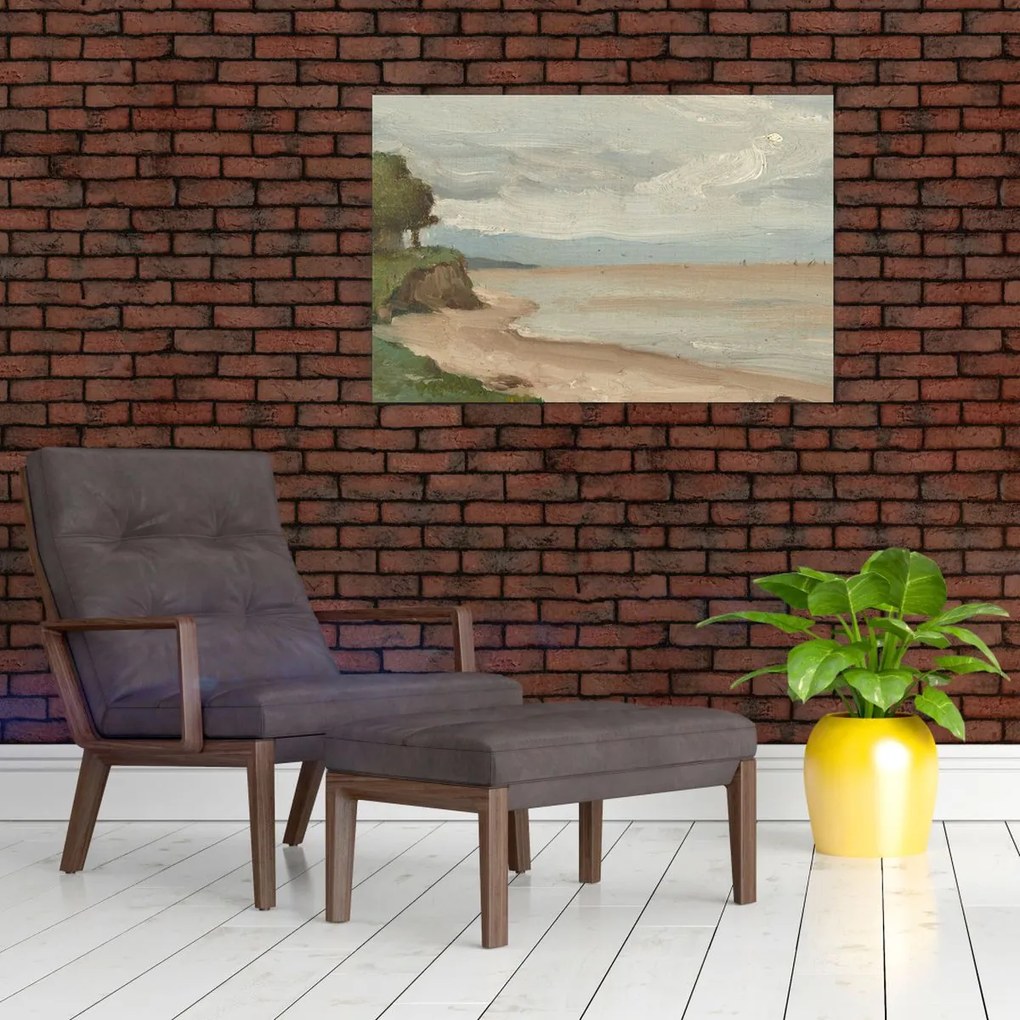 Tablou - Jean-Baptiste-Camille Corot, Beach Near Etretat, reproducere (90x60 cm)