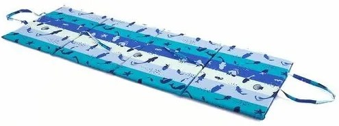 Șezlong de plajă B.E.S. Petrovice , dungi albastre și turcoaz cu pește