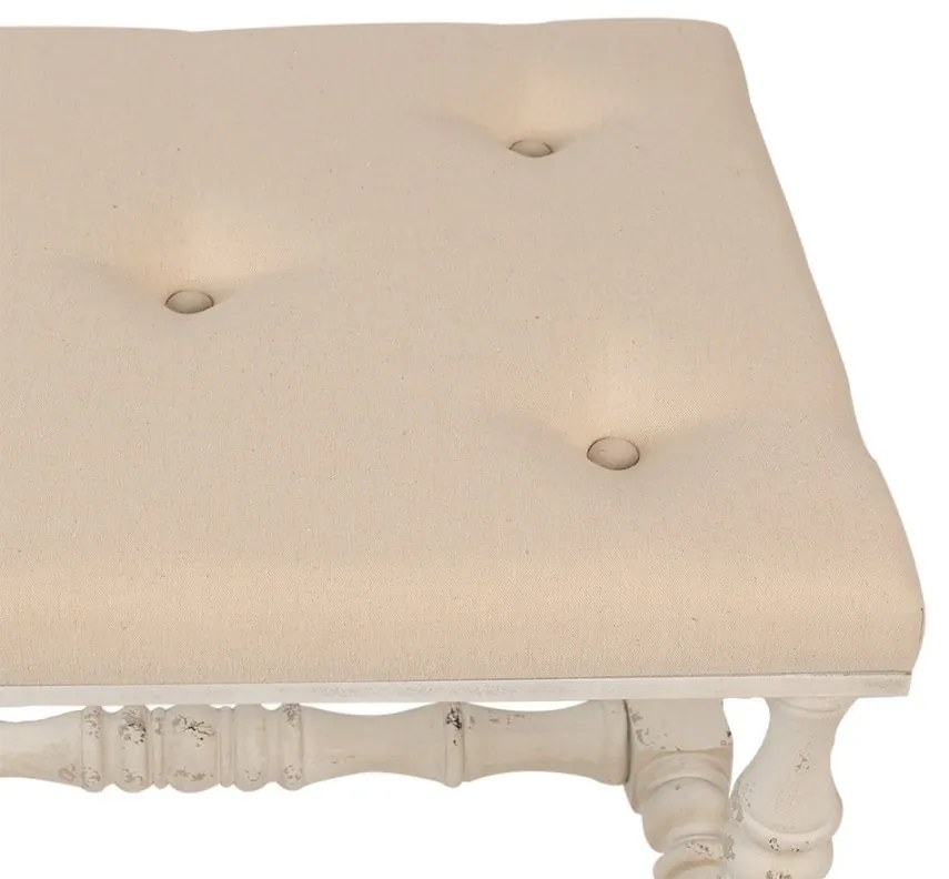 Taburet brocante, bej, stofa, 62x47x46 cm