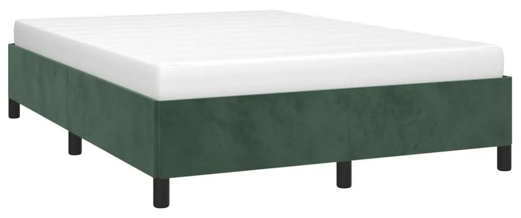 Cadru de pat, verde inchis, 140x190 cm, catifea Verde inchis, 35 cm, 140 x 190 cm