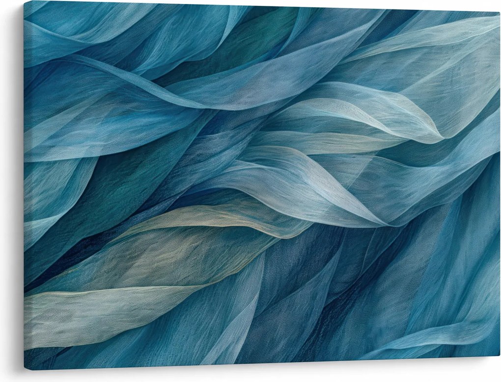 Tablou - Undele albastre și albe (70x50 cm)