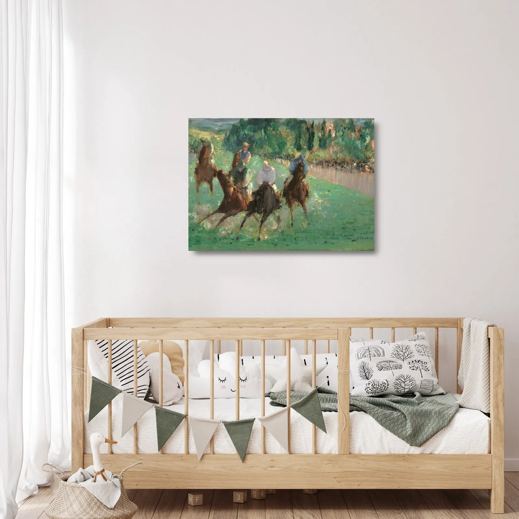 Tablou pe sticlă - Edouard Manet, At the Races, reproducere (70x50 cm)
