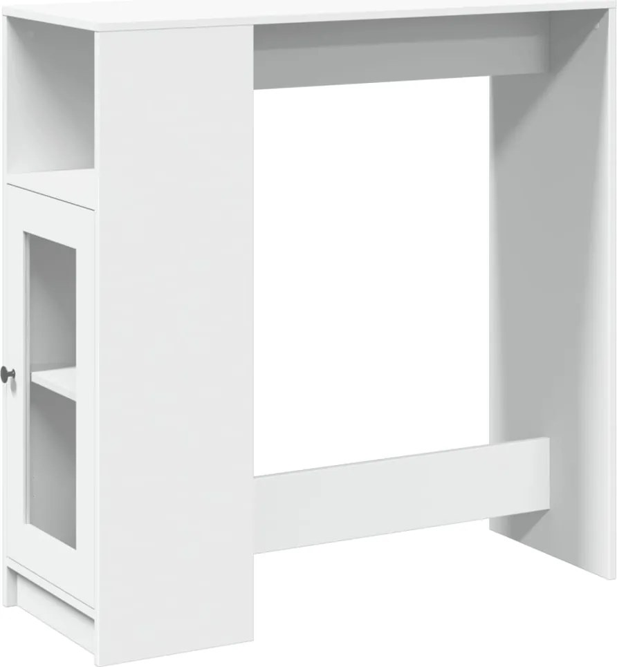 vidaXL Masă de bar cu rafturi, alb, 101x40x103,5 cm, lemn prelucrat