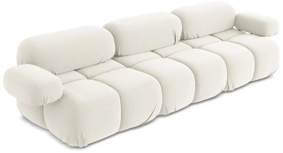 Canapea modulară albă cu tapițerie din catifea 285 cm Lokua – Makamii