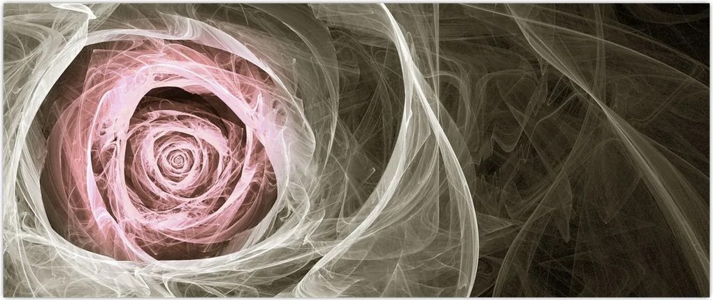 Tablou - Abstract trandafir roz deschis roz (120x50 cm)