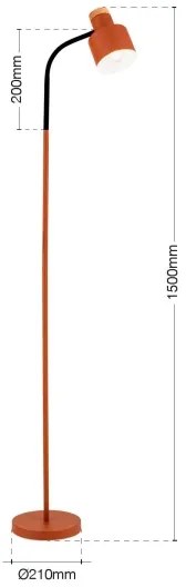 Orion - Lampadar GILI 1xE27/40W/230V, cărămiziu