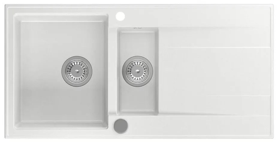 Sapho - Chiuvetă de bucătărie din granit 100 x 50 cm, alb