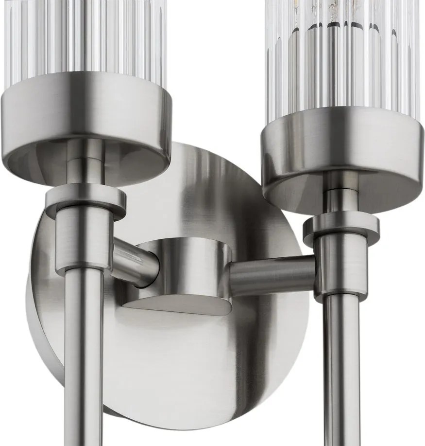 Aplica de perete stil elegant PRESTON 2 nickel/sticla clara