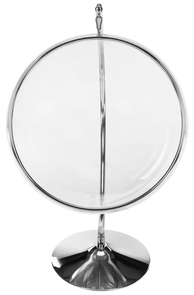 Scaun suspendat cu suport, transparent/ argintiu/ gri, BUBBLE TIP 3