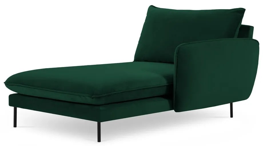 Șezlong verde închis cu tapițerie din catifea (cu colțar pe partea dreaptă) Vienna – Cosmopolitan Design