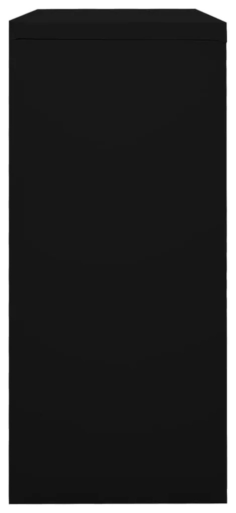 Dulap cu usa glisanta, negru, 90x40x90 cm, otel 1, Alb si negru, 1