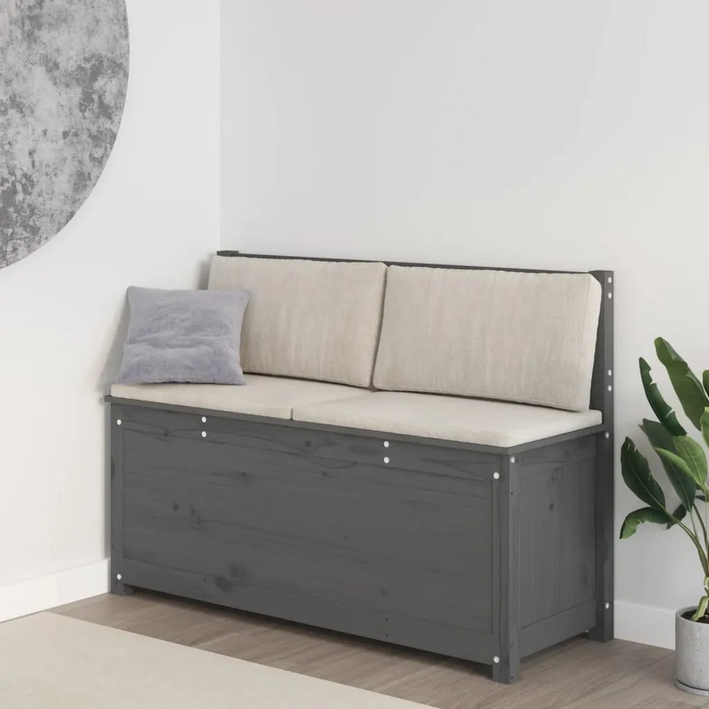 823556 vidaXL Bancă, gri, 110x41x76,5 cm, lemn masiv de pin