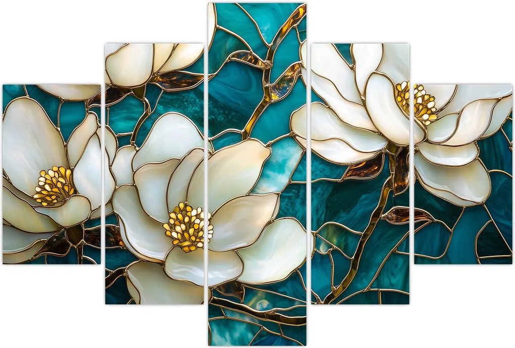 Tablou - Vitraliu cu magnolie (150x105 cm)