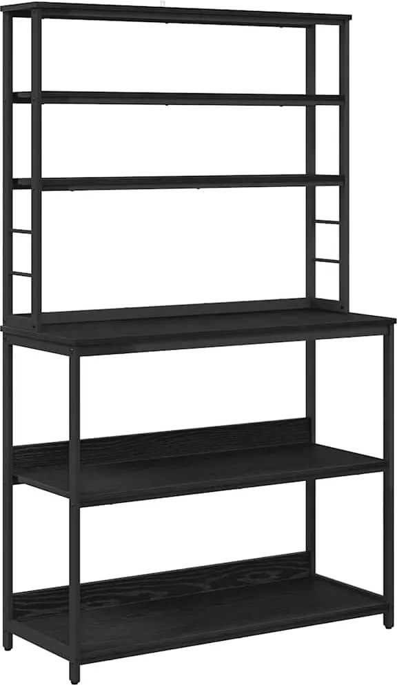 vidaXL Raft de bucătărie Stejar Negru 100 x 40 x 168 cm Lemn compozit