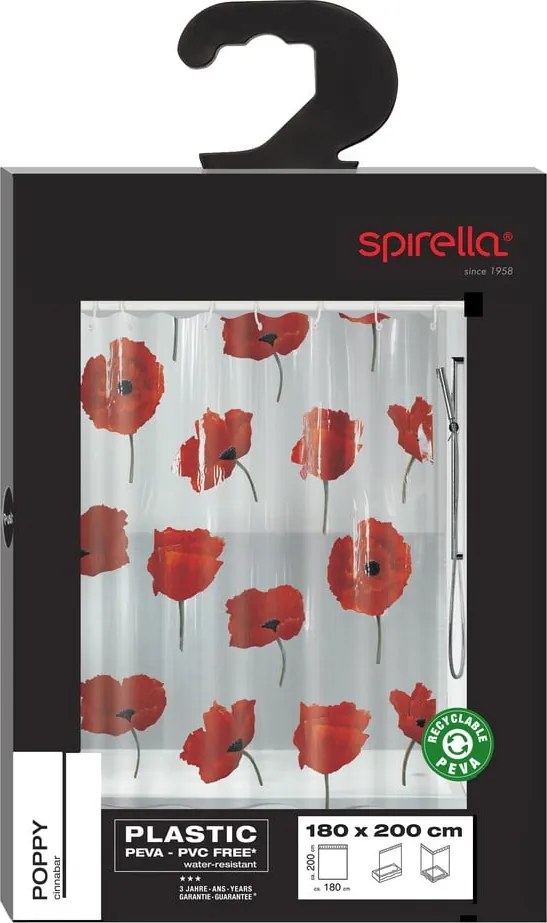 Perdea de duș 180x200 cm Poppy – Spirella