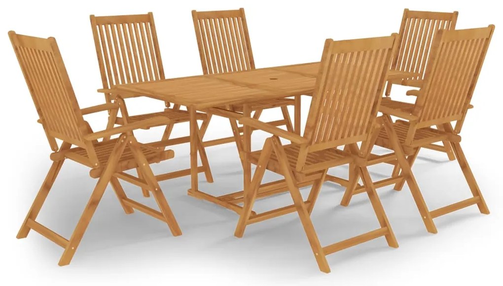 vidaXL Set mobilier de grădină, 7 piese, lemn masiv de tec