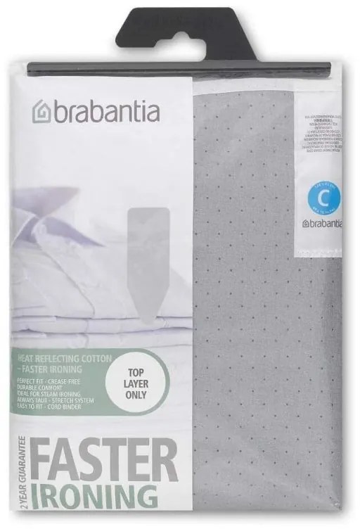 Husa pentru masa de calcat Brabantia C 90300158, 124x45 cm, Burete 2 mm, Metalic