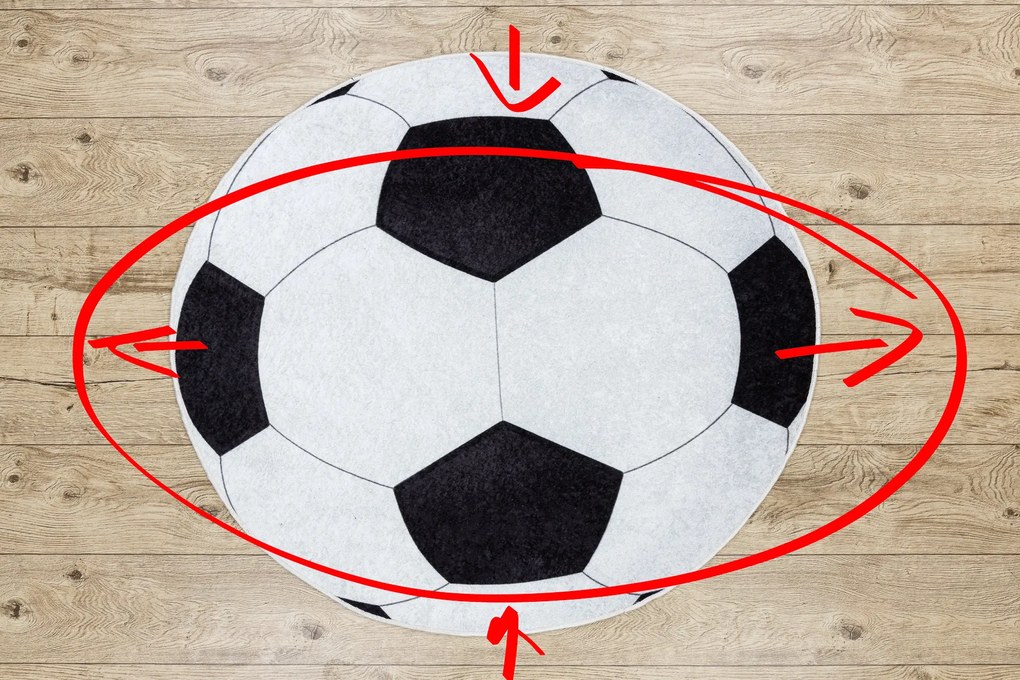 JUNIOR 51553.802 cerc covor lavabil Fotbal pentru copii anti-alunecare negru / alb - SECUNDAR-COTATI PRODUSUL