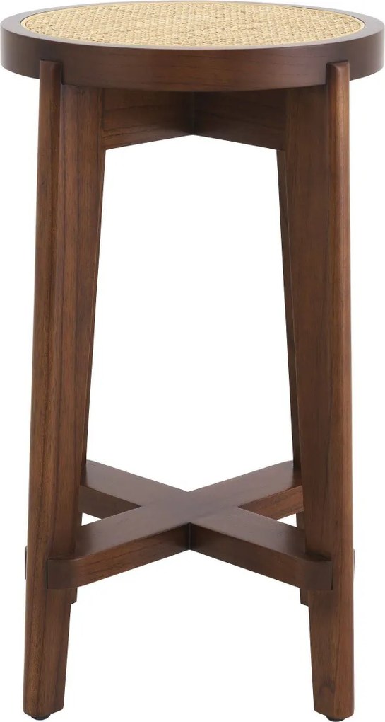 Scaun de bar din lemn finisaj maro design modern Dareau, H-67cm 114181 HZ