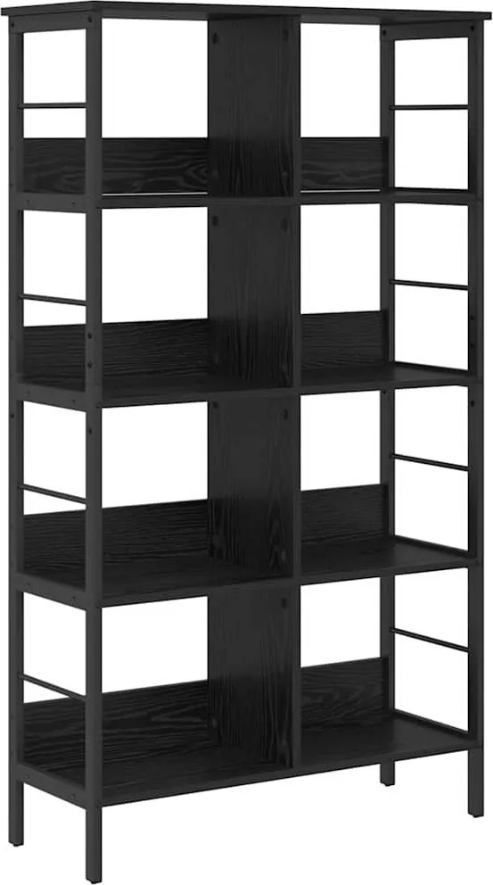 vidaXL Raft pentru cărți Stejar Negru 82 x 32 x 144,5 cm Lemn compozit
