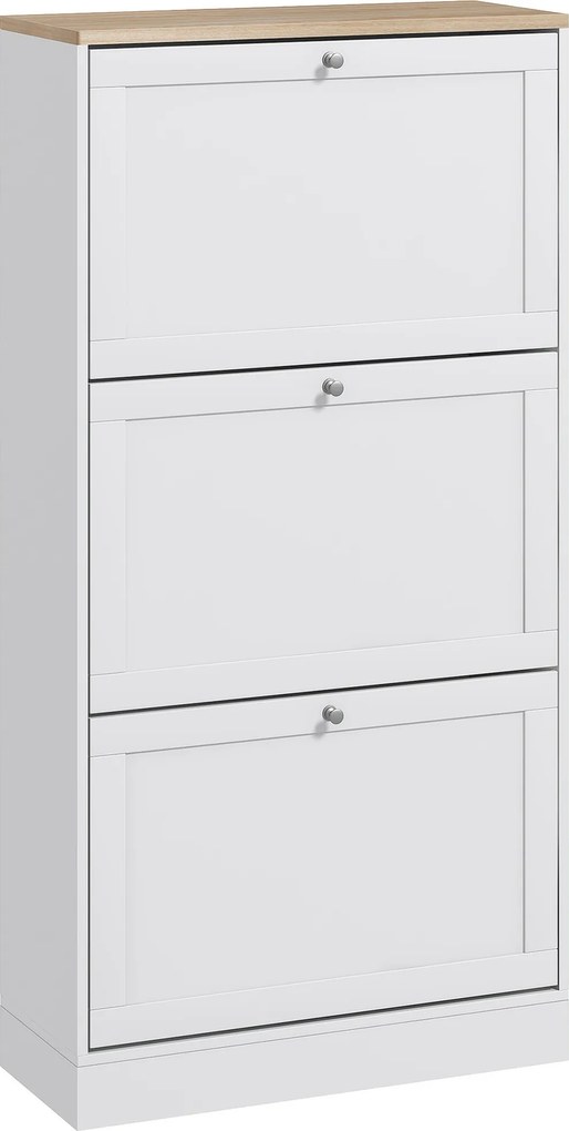 HOMCOM Dulap Îngust pentru Pantofi cu 3 Sertare și Rafturi Reglabile pe 2 Niveluri, 60x23,5x115 cm, Negru | Aosom Romania