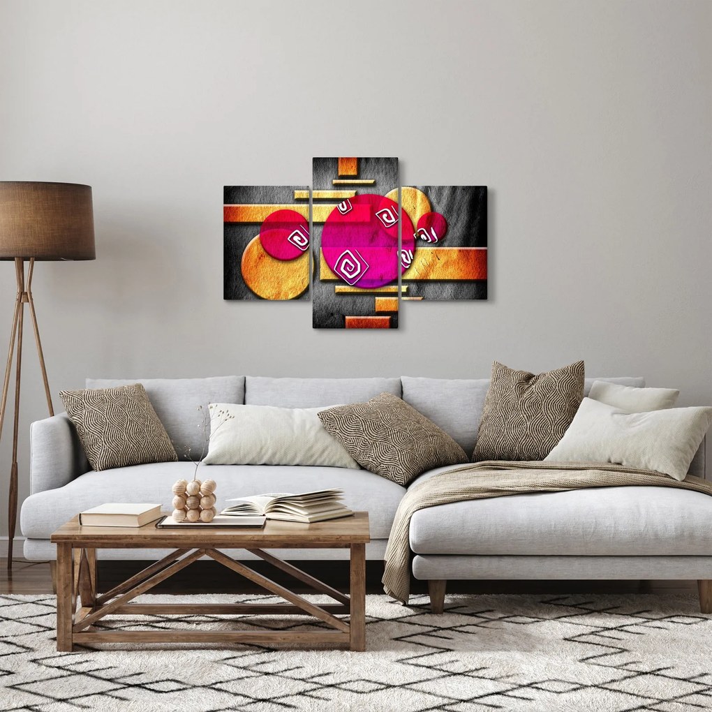 Tablou abstract cu simboluri istorice (90x60 cm)