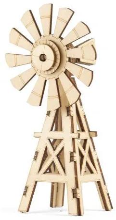 Moara de vant puzzle 3D din lemn
