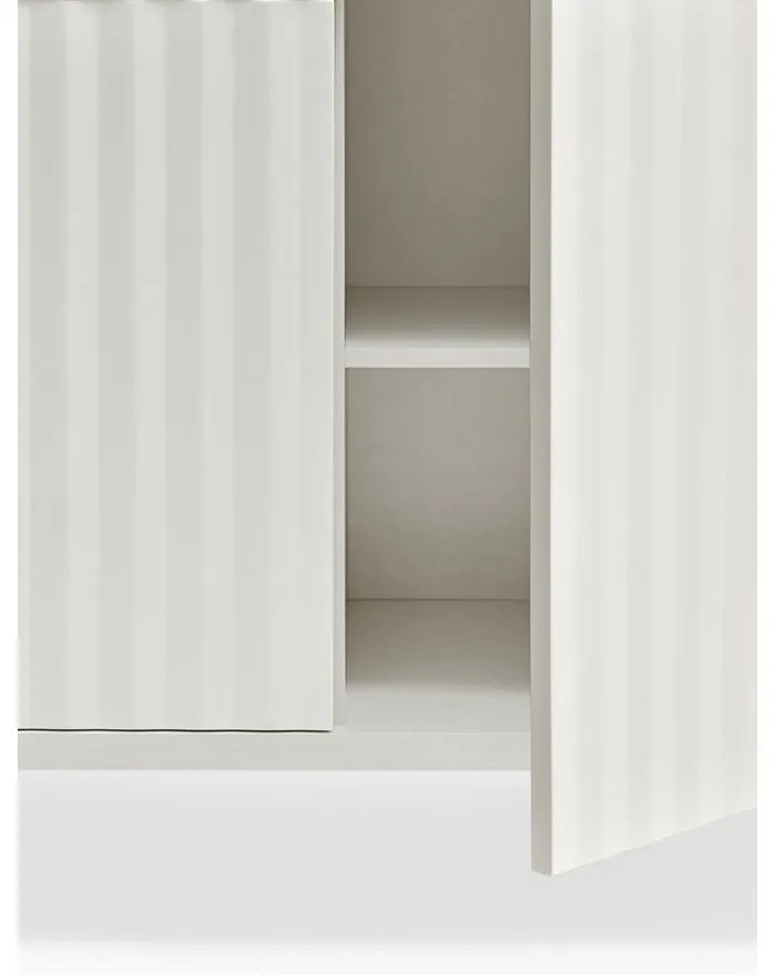 Comodă albă/în culoare naturală joasă cu aspect de lemn de stejar 159x80 cm Sierra – Teulat