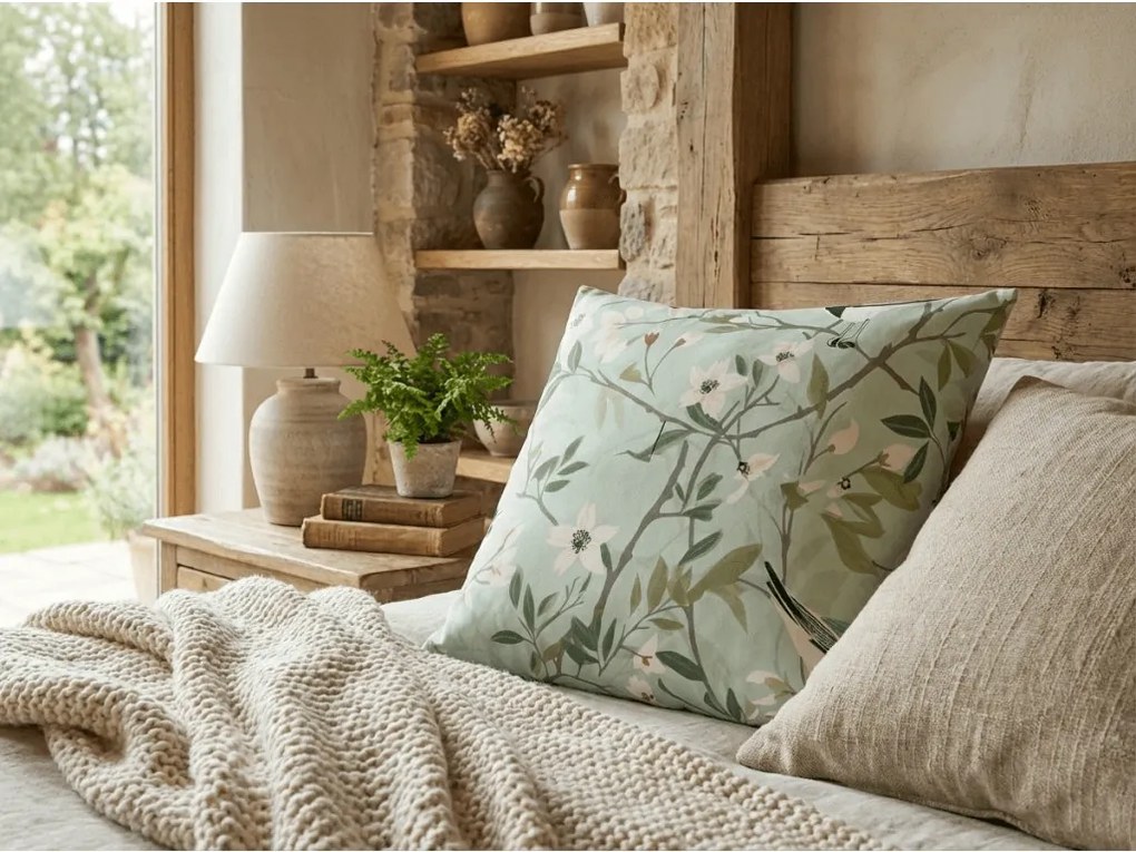 Fata de perna din policoton FLORIBIRD POLY 45x45 cm, verde