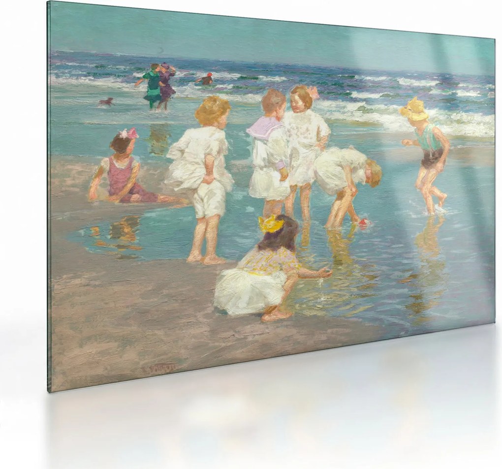 Tablou pe sticlă - Edward Henry Potthast, A Holiday, reproducere (70x50 cm)