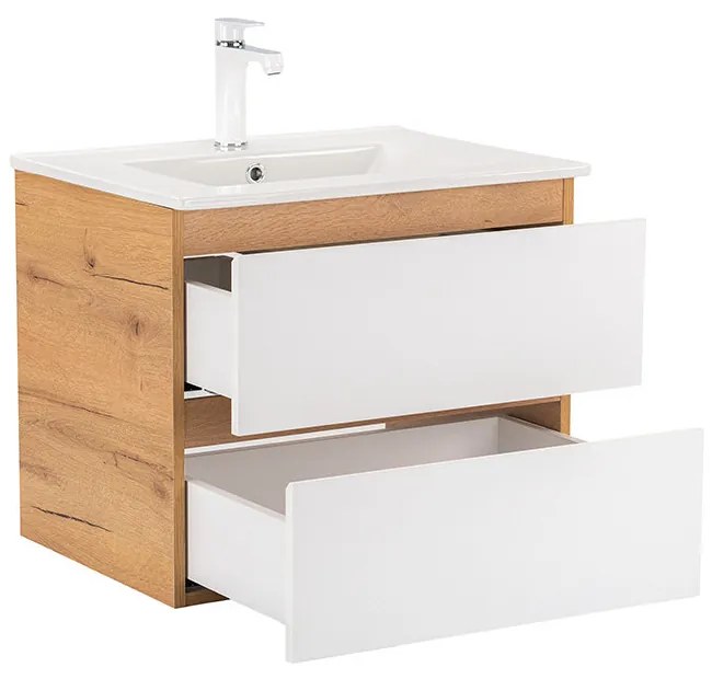 Mobilier complet de baie Vario Forte 60 stejar-alb