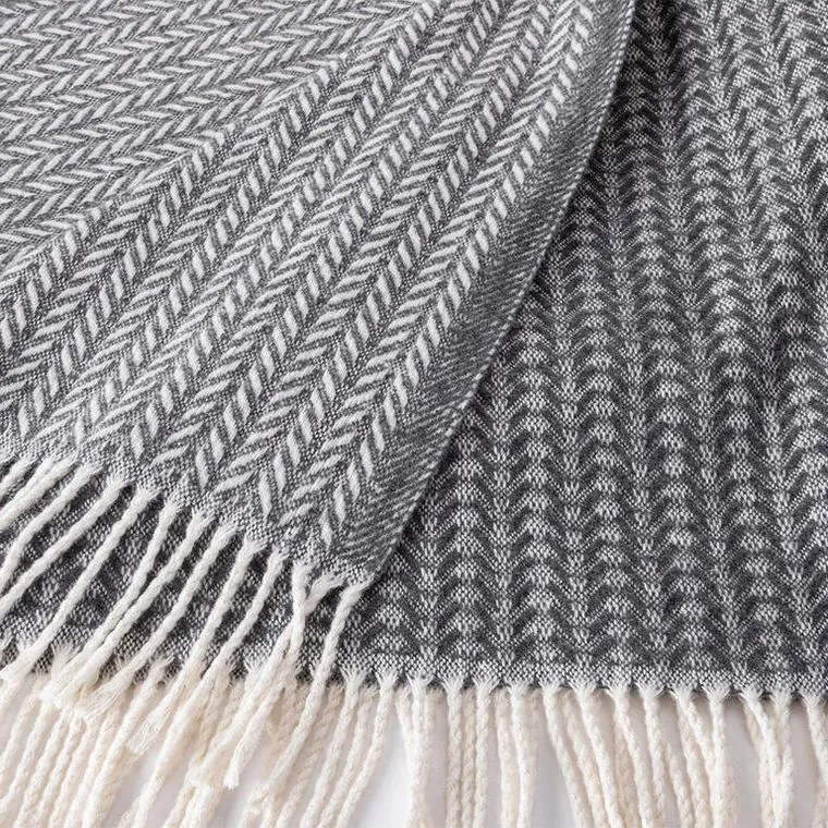VIALMAN Pled cu franjuri LADA gri închis 150 x 200 cm