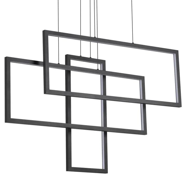 Lustra LED suspendata design geometric FRAME SP RETTANGOLO neagra