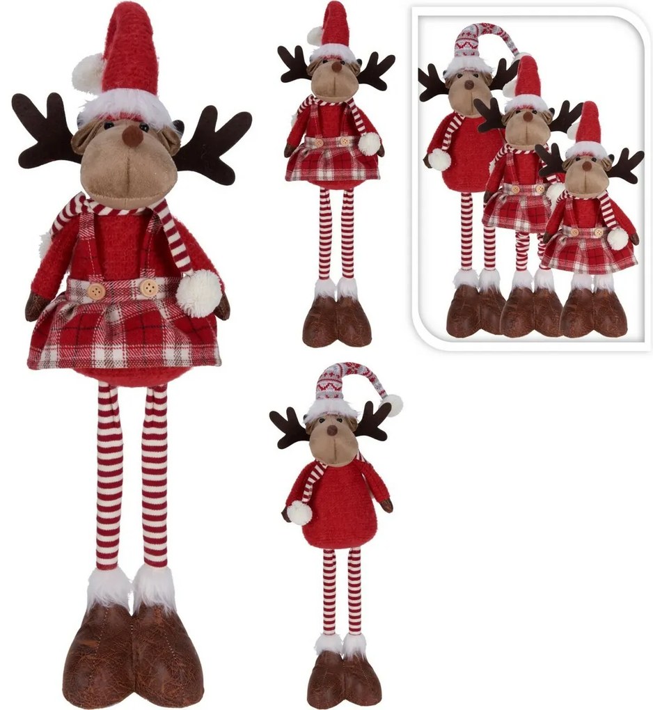 Ren de Crăciun Barney, picioare telescopice, 49 cm