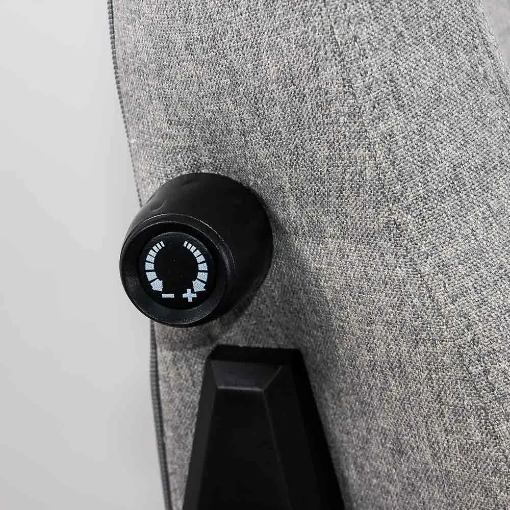Scaun gaming gri din stofa cu cotiere 4D, durabil OFF 297