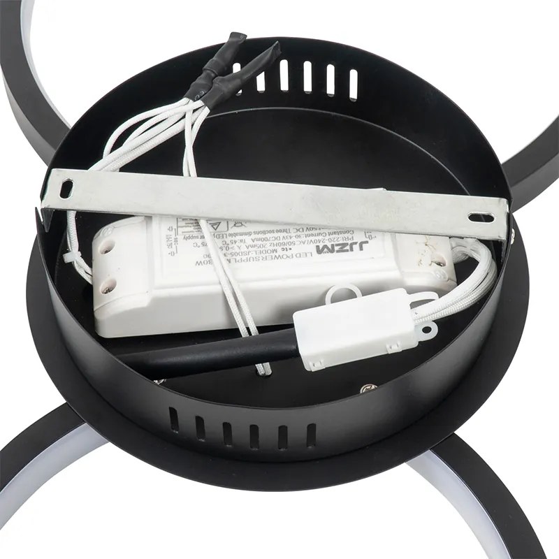 Plafoniera de design neagră incluzând LED cu dimmer în 3 trepte, 3 lumini - Pande