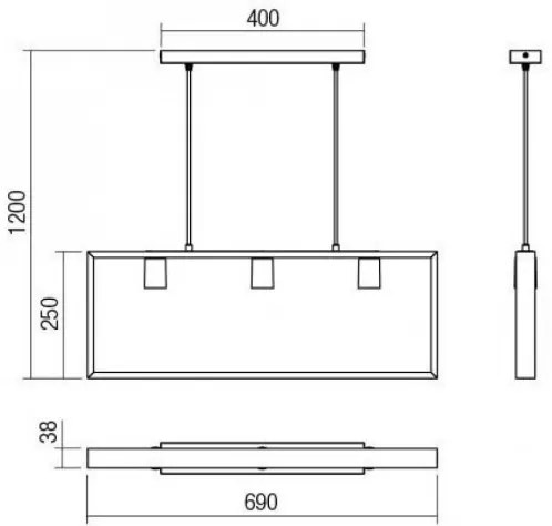 Redo 01-1665 - Lustră pe cablu TIMBER 3xE27/42W/230V