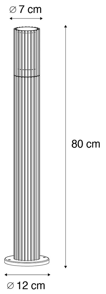 Stâlp inteligent de exterior negru 80 cm IP44 RGBW incl. GU10 50mm - Boris