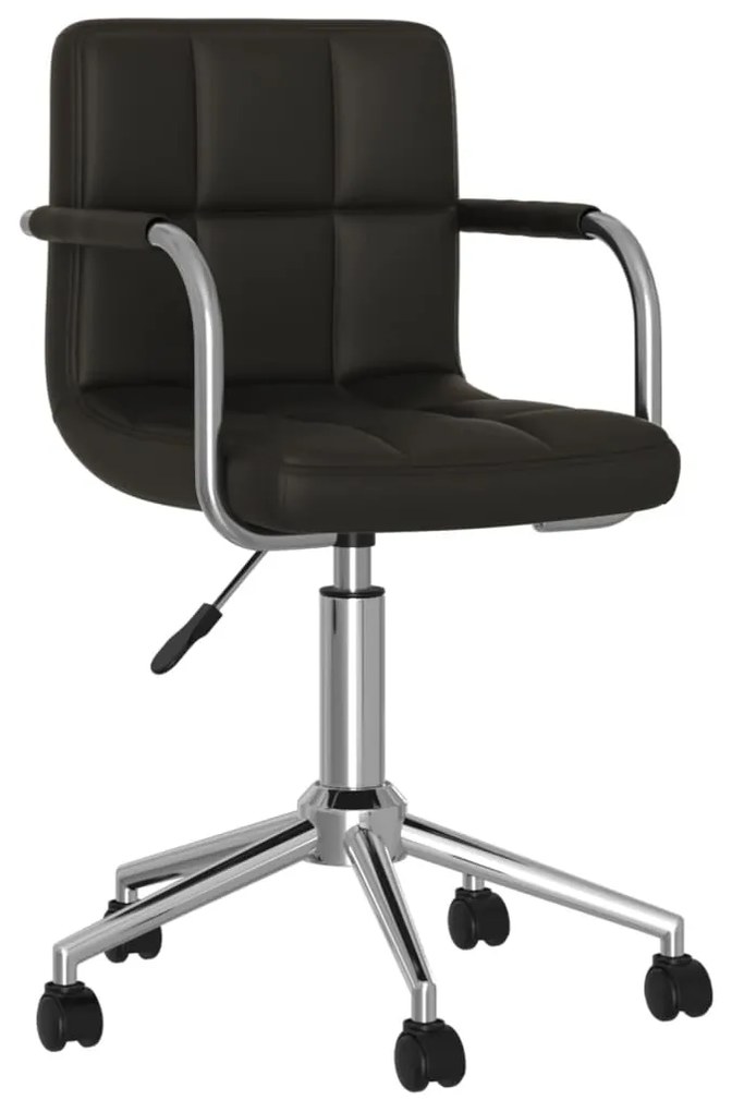 vidaXL Scaun de bucătărie rotativ, negru, piele ecologică