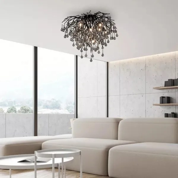 Paul Neuhaus 8091-18 - Lustru aplicat ICICLE 9xG9/40W/230V Ø 50 cm, negru