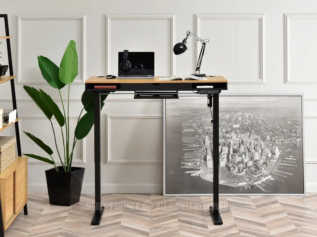 Masă PC Osto 120 (stejar negru + negru). Promo -13%. 1109815