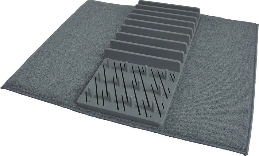 Scurgător de vase gri din plastic 50x38 cm – Homéa